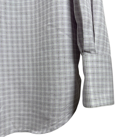 Canali Checkered Button Dress Shirt Size 41 Neck 16 Large Made in Italy Cotton - Picture 6 of 7